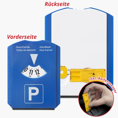 Parkscheibe Reifenmesser