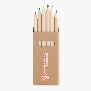 Buntstiftbox mit 6 Stiften BRAUN