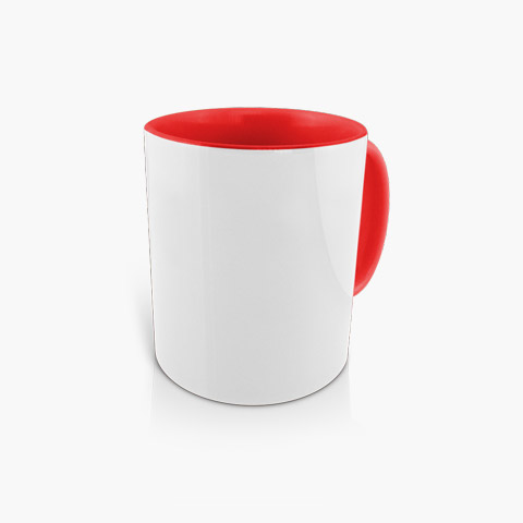 Weiße Tassen mit rotem Innen