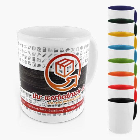 Farbige Tassen bedrucken mit Ihrem Logo