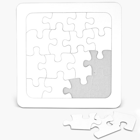 Puzzle 16-teilig Weiß