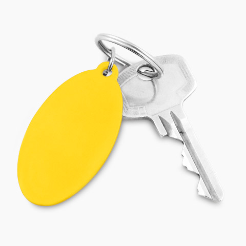 Schlüsselanhänger Oval Gelb