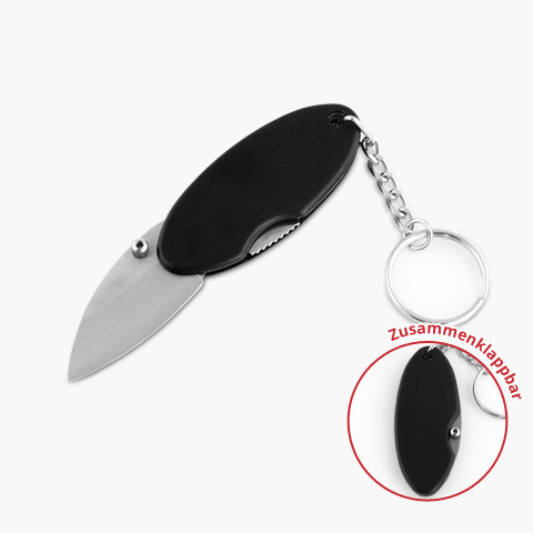Schlüsselanhänger Mini-Messer Schwarz