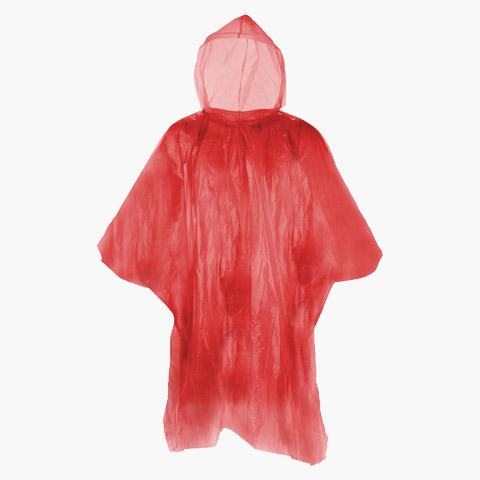 Regenponcho in Rot