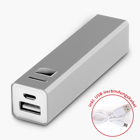 Powerbank in Silber