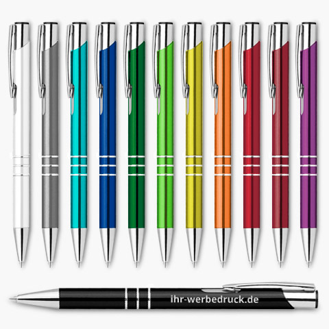 Kugelschreiber Kuli blau glänzend incl Gravur