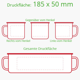 Metalltasse silberner Rand - 380 ml