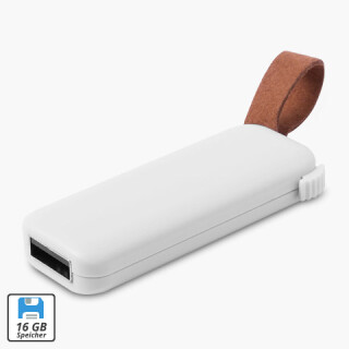 USB-Stick Leather - 16 GB Weiß - KAT.59 - M