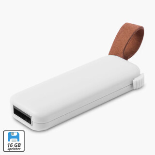 USB-Stick Leather - 16 GB Wei - KAT.59 - M