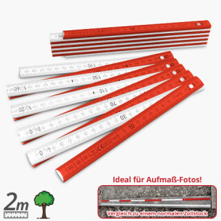 Meterstab 2m - Rot/Wei&szlig; - Kat.40 v2