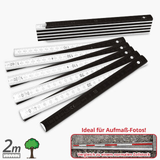 Meterstab 2m - Schwarz/Wei&szlig; - Kat.40 v2