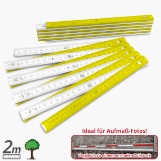 Meterstab 2m - Gelb/Wei&szlig; - Kat.40 v2
