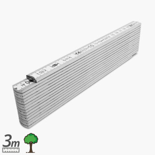 Meterstab 3m+90&deg;-Raste - wei&szlig; - Kat.40 v6