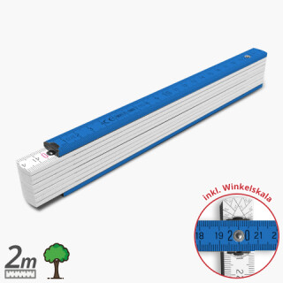 Meterstab 2m-wei&szlig;+Au&szlig;enstreben-Hellblau - Kat.40 v1
