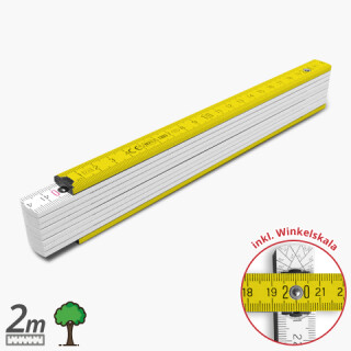 Meterstab 2m-wei&szlig;+Au&szlig;enstreben-Gelb - Kat.40 v1