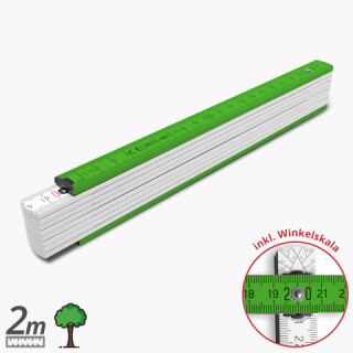 Meterstab 2m-wei&szlig;+Au&szlig;enstreben-Gr&uuml;n - Kat.40 v1