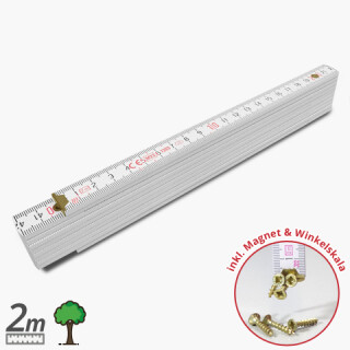 Meterstab 2m-wei&szlig;-mit-1seitigem-MAGNET - Kat.40 v1