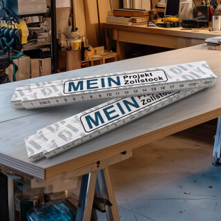 Zollstock mit Aufdruck aus Kunststoff f&uuml;r Heimwerker
